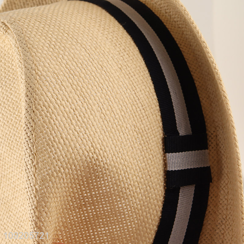 Online Wholesale Men Women Straw Fedora Hat Summer Beach Sun Hat