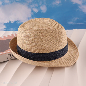 China Imports Straw Fedora Hat Summer Beach Sunhat for Women Men