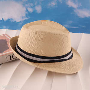 Online Wholesale Men Women Straw Fedora Hat Summer Beach Sun Hat
