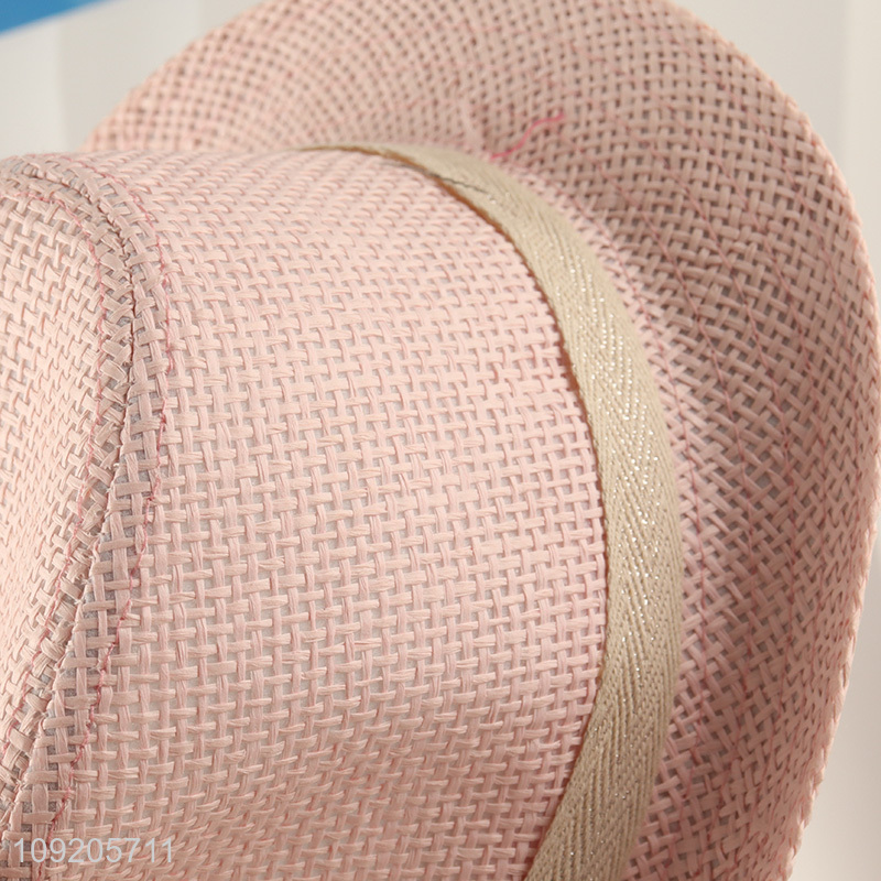 Good Quality Straw Fedora Hat Summer Beach Hat for Men and Women