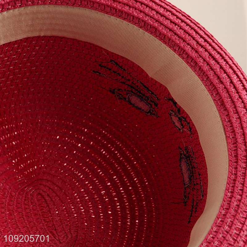 New Arrival Kids Straw Hat Cat Sun Hat Summer Beach Hat