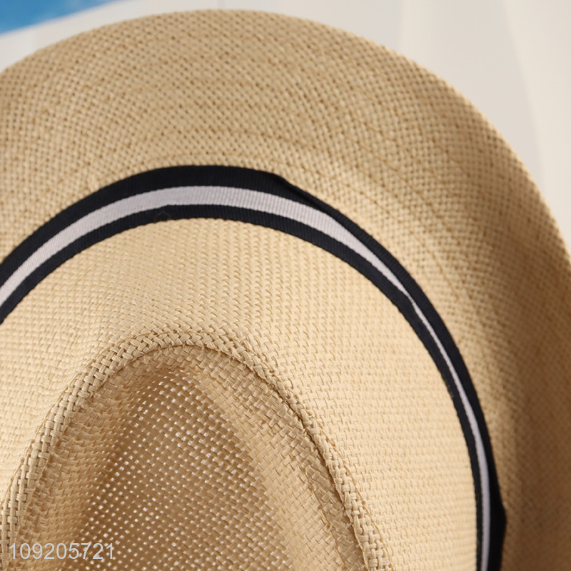 Online Wholesale Men Women Straw Fedora Hat Summer Beach Sun Hat