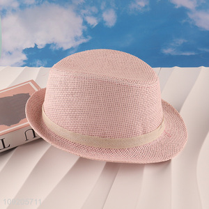 Good Quality Straw Fedora Hat Summer Beach Hat for Men and Women