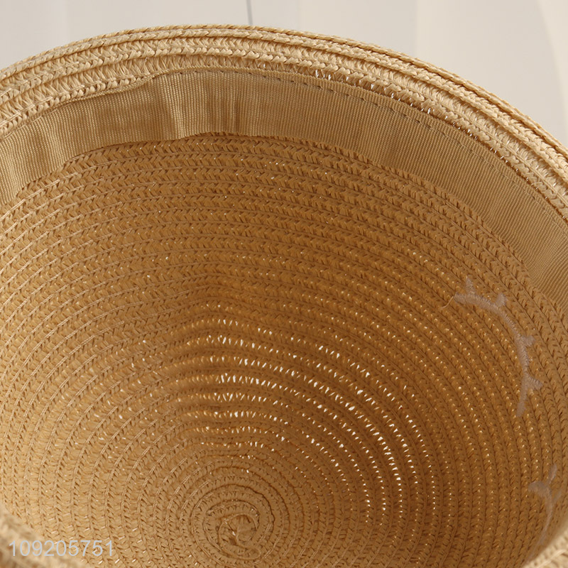 Good Quality Kids Straw Hat Cat Beach Hat Outdoor Sun Hat