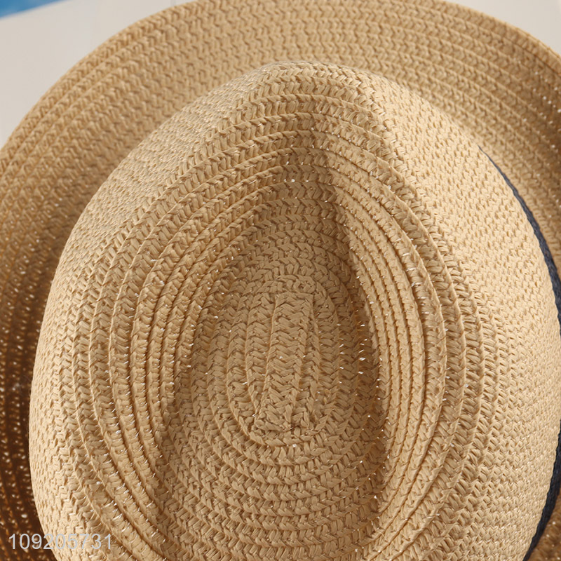 China Imports Straw Fedora Hat Summer Beach Sunhat for Women Men