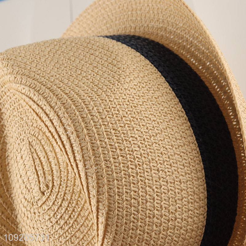 China Imports Straw Fedora Hat Summer Beach Sunhat for Women Men