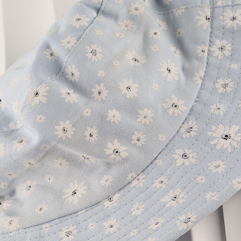 Hot Selling Reversible Bucket Hat Floral Print Bucket Hat for Women