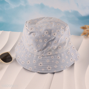 Hot Selling Reversible Bucket Hat Floral Print Bucket Hat for Women