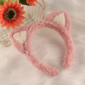 New Arrival Cute Cat Ear Headband Plush Makeup Headband for Women
