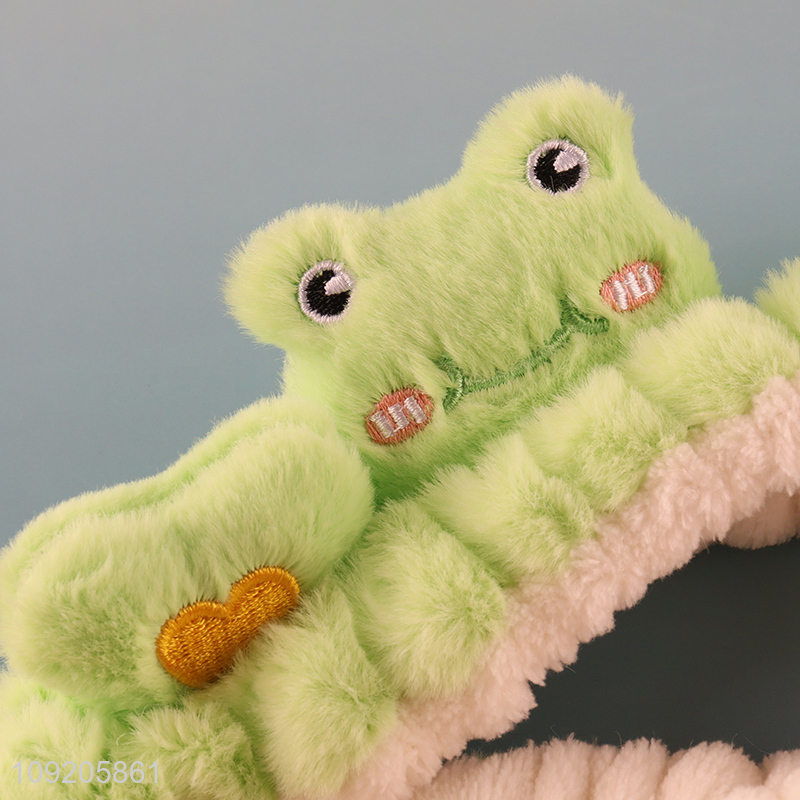 Factory Price Cute Frog Face Washing Headband Makeup Cosmetic Headband