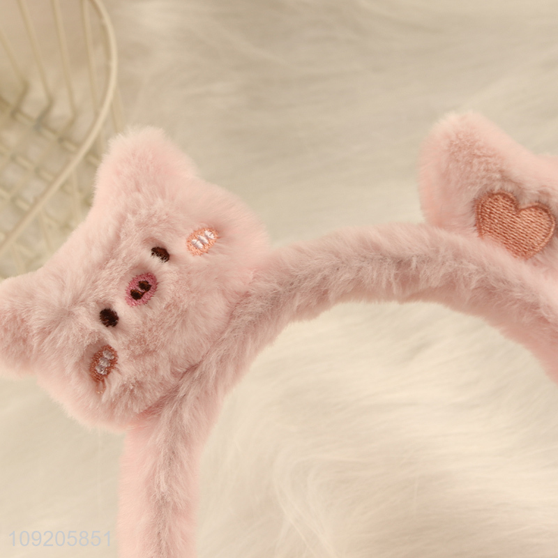 Hot Selling Cute Plush Spa Headband Makeup Headband for Face Washing