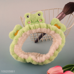 Factory Price Cute Frog Face Washing Headband Makeup Cosmetic Headband