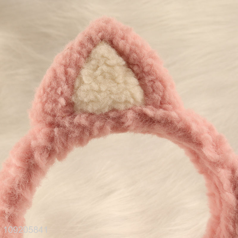 New Arrival Cute Cat Ear Headband Plush Makeup Headband for Women