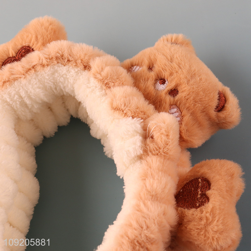 Popular Product Cute Bear Face Washing Headband Facial Spa Headband
