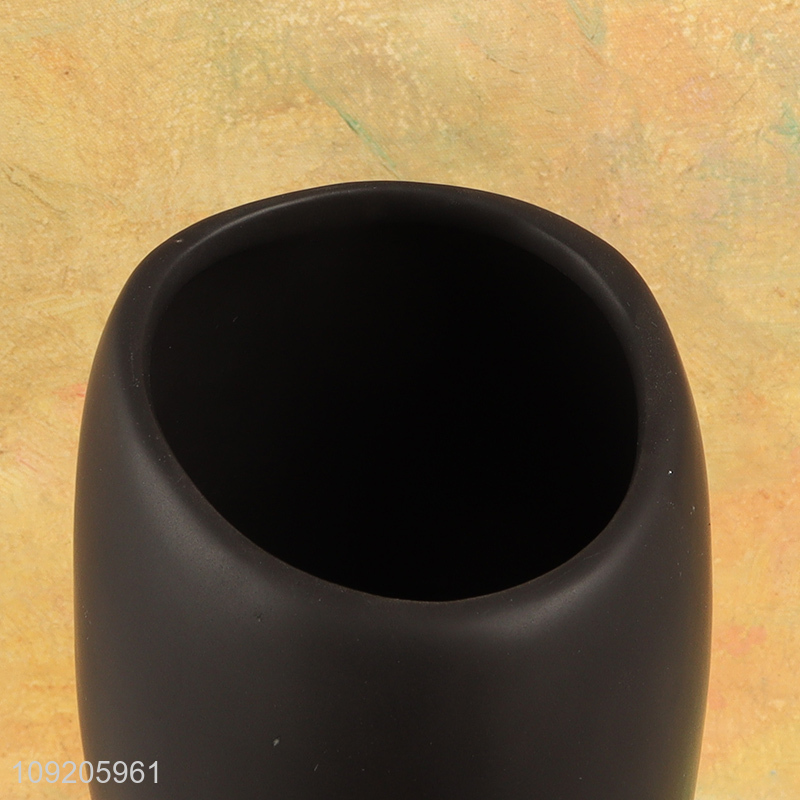 Best selling black ceramic cup bathroom accessories mouthwash cup wholesale
