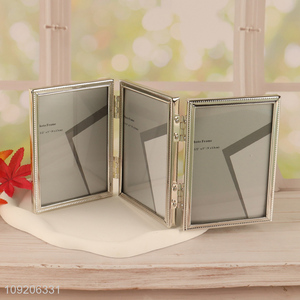 Factory Price Hinged Triple Metal Photo Frames Metal Picture Frame