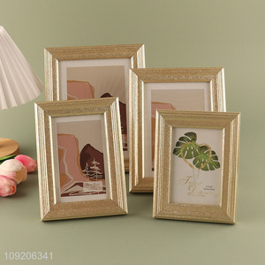 Wholesale 3.5X5 4X6 5X7 6X8 Inch Gold Picture Frame Plastic Photo Frame