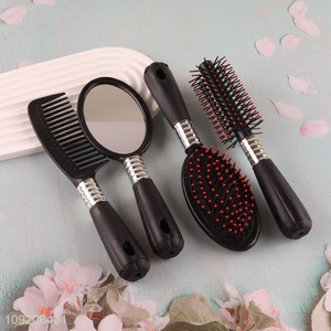 China Imports 4 Pieces Plastic Comb Set Plastic Hair Brush Set