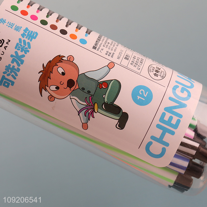 Online Wholesale 12 Colors Washable Water Color Pens for Kids Drawing