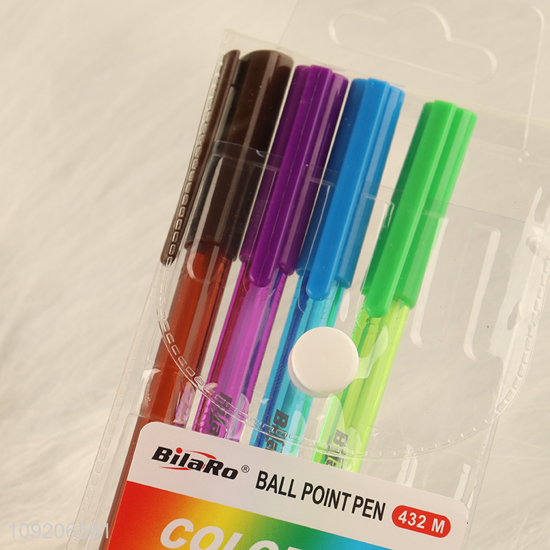 New Product 6 Pieces Colorful Ballpoint Pens Set for Writing & Journaling