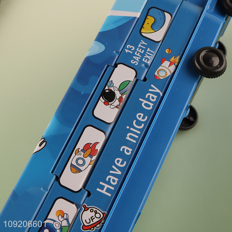Factory Price Cute Train Shaped Metal Pencil Case for School Students