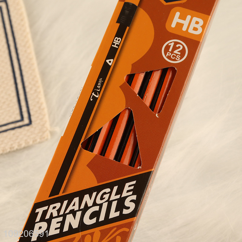 High Quality 12 Pieces Wood-Cased Pencils Hb Pencils for Kids Writing