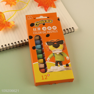 Factory Supply 12 Colors Soft Oil Pastels for Kids Painting & Drawing