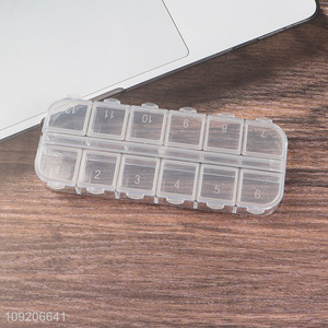 Good Quality 12-Grid Divided Plastic Storage Box for Pill Jewelry