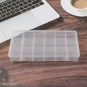 New Arrival 18-Grid Divided Plastic Storage Box for Beads Crafts