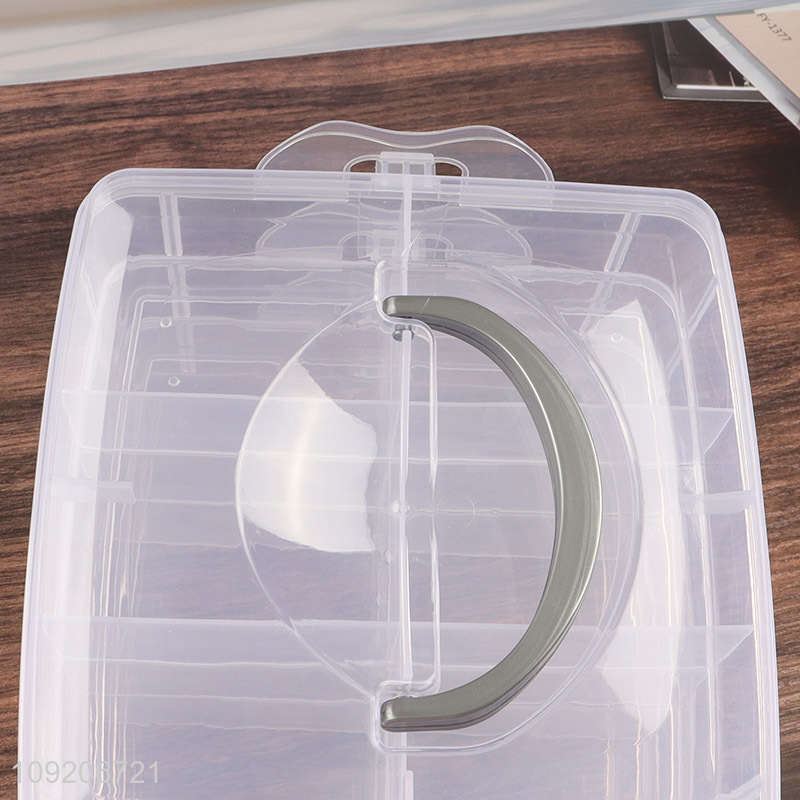 Online Wholesale 3-Tier 18-Grid Clear Plastic Storage Box for Hair Ties