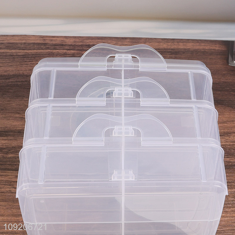 Online Wholesale 3-Tier 18-Grid Clear Plastic Storage Box for Hair Ties