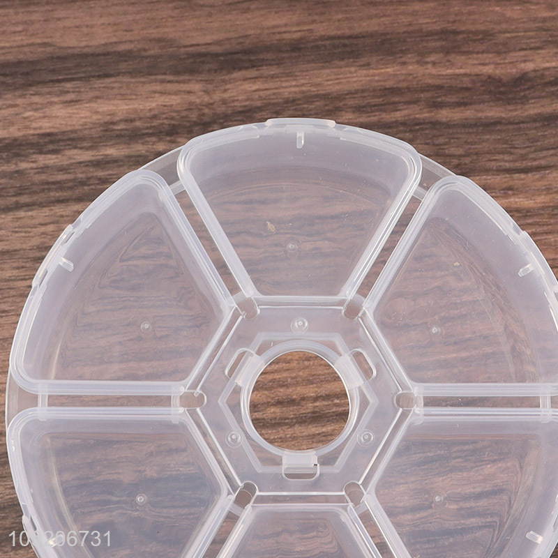 New Arrival 6-Grid Round Plastic Storage Box for Beads Charms Jewelry