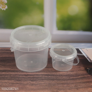 Good Quality Transparent Multipurpose Plastic Bucket with Lid & Handle