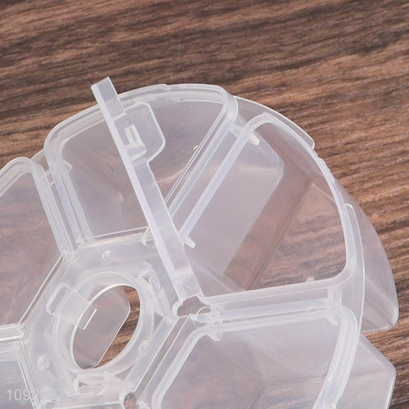 New Arrival 6-Grid Round Plastic Storage Box for Beads Charms Jewelry
