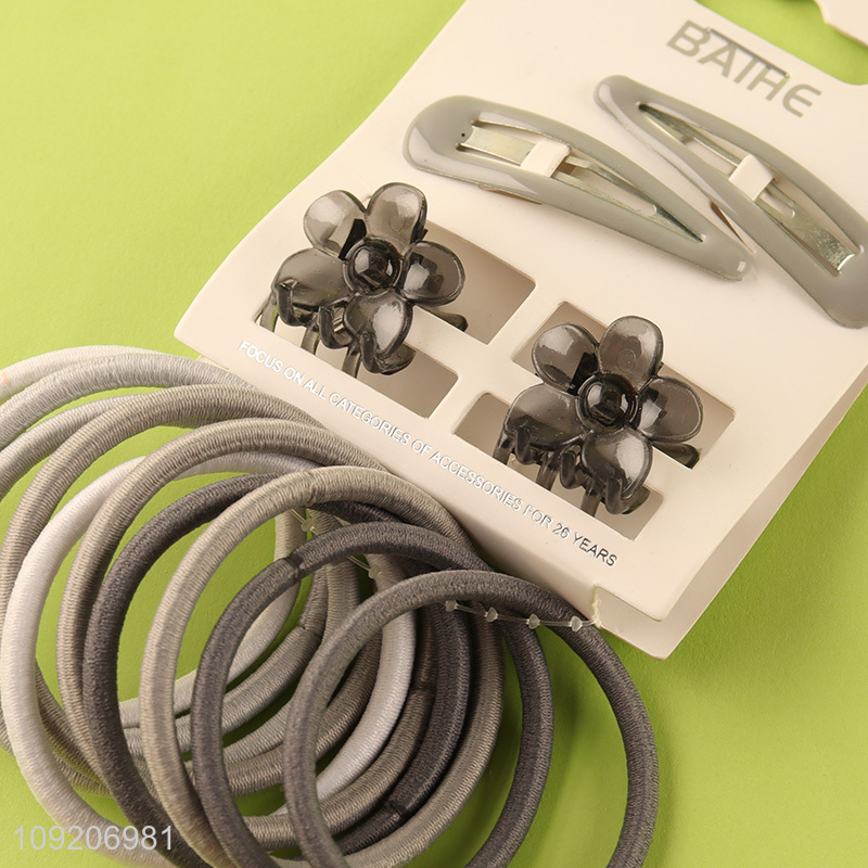 Hot Selling 16PCS/Set Elastic Hair Ties and Hair Clips Set for Women