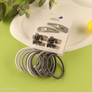 Hot Selling 16PCS/Set Elastic Hair Ties and Hair Clips Set for Women