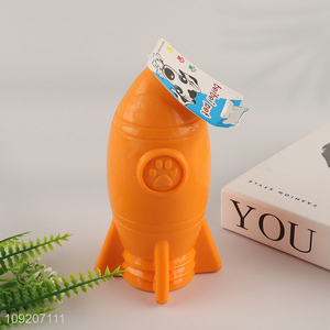 Factory Price Rocket Shaped Dog Leakage Food Toy Dog Chew Toy