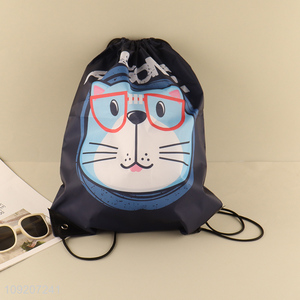 Good Quality Cute Cartoon Drawstring Backpack for Gym Sports
