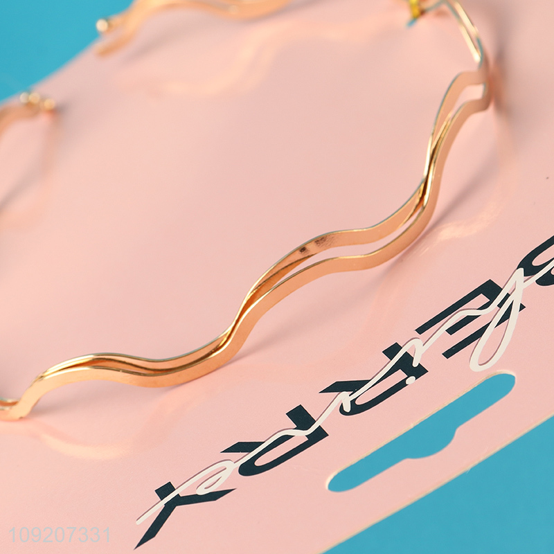 China Supplier Gold Metal Headband Fashion Thin Headband Hair Hoop