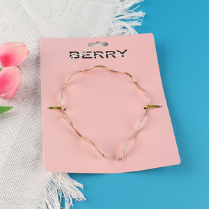 China Supplier Gold Metal Headband Fashion Thin Headband Hair Hoop