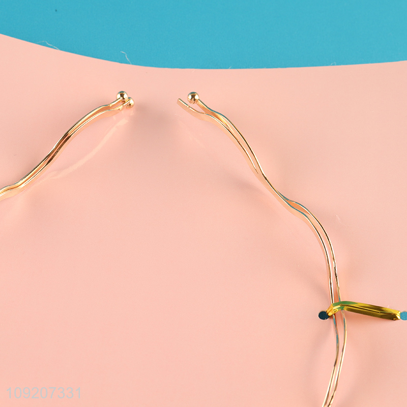 China Supplier Gold Metal Headband Fashion Thin Headband Hair Hoop