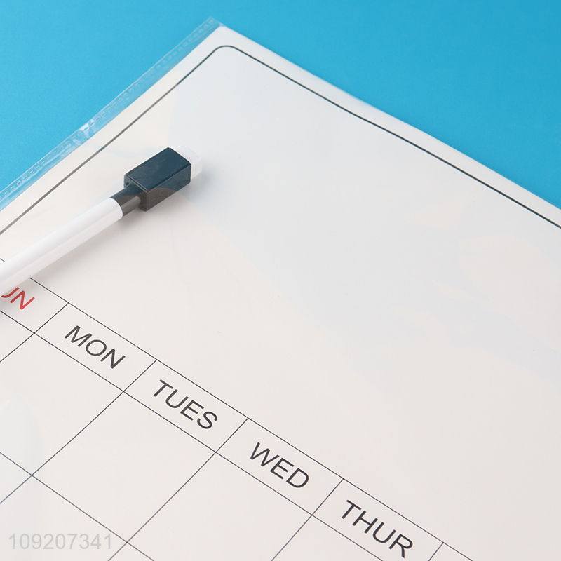 Good Quality Magnetic Fridge Calendar Non-Slip Magnetic Whiteboard Calendar