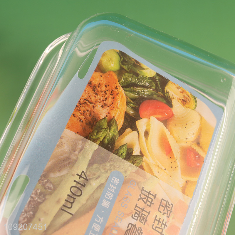 Hot Selling 410ml Airtight Glass Food Storage Container Meal Pre Container