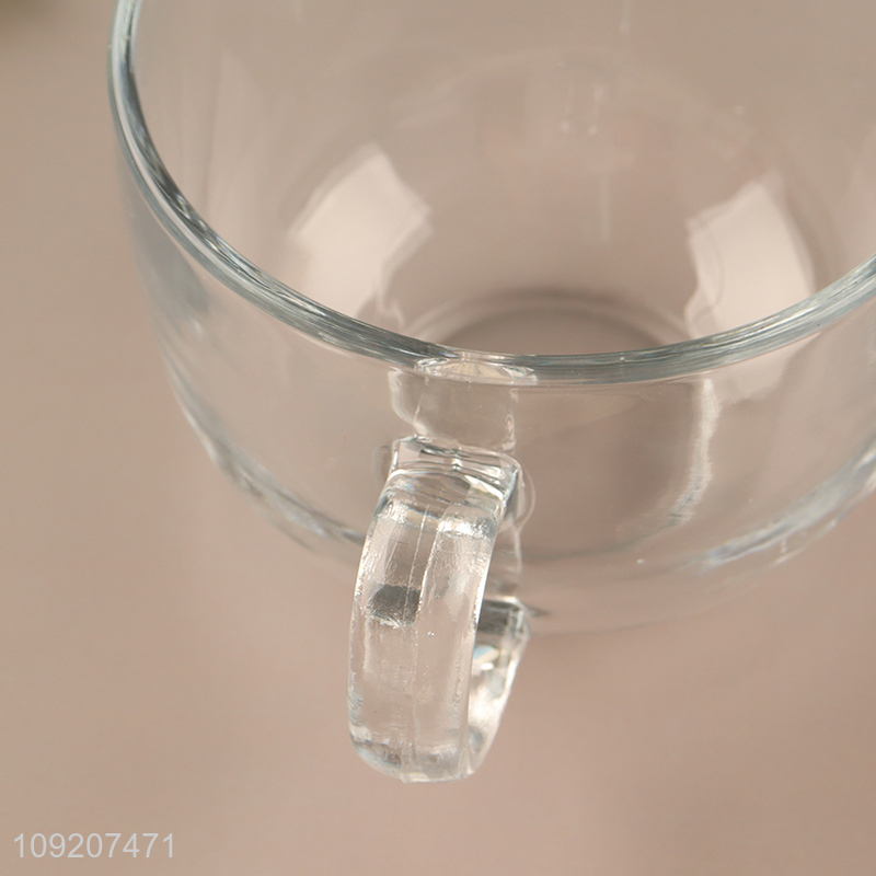 Good Quality Glass Coffee Milk Water Breakfast Cup with Handle