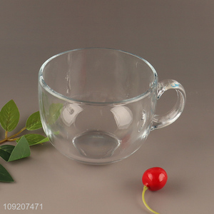 Good Quality Glass Coffee Milk Water Breakfast Cup with Handle