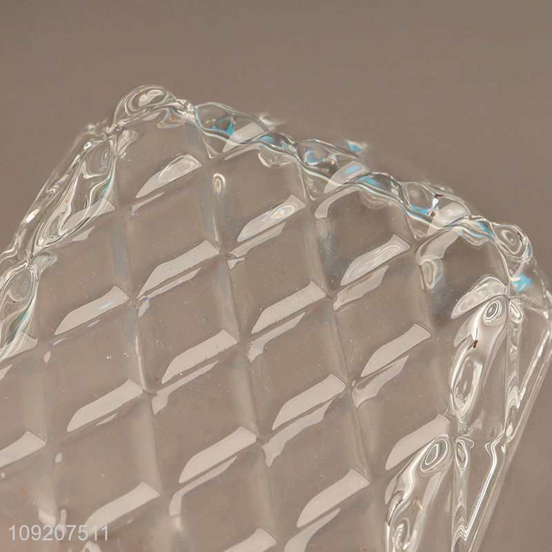 High Quality Clear Glass Butter Dish Butter Holder Tray with Lid