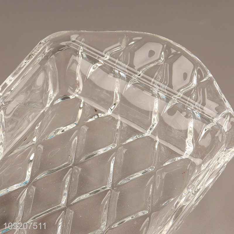 High Quality Clear Glass Butter Dish Butter Holder Tray with Lid