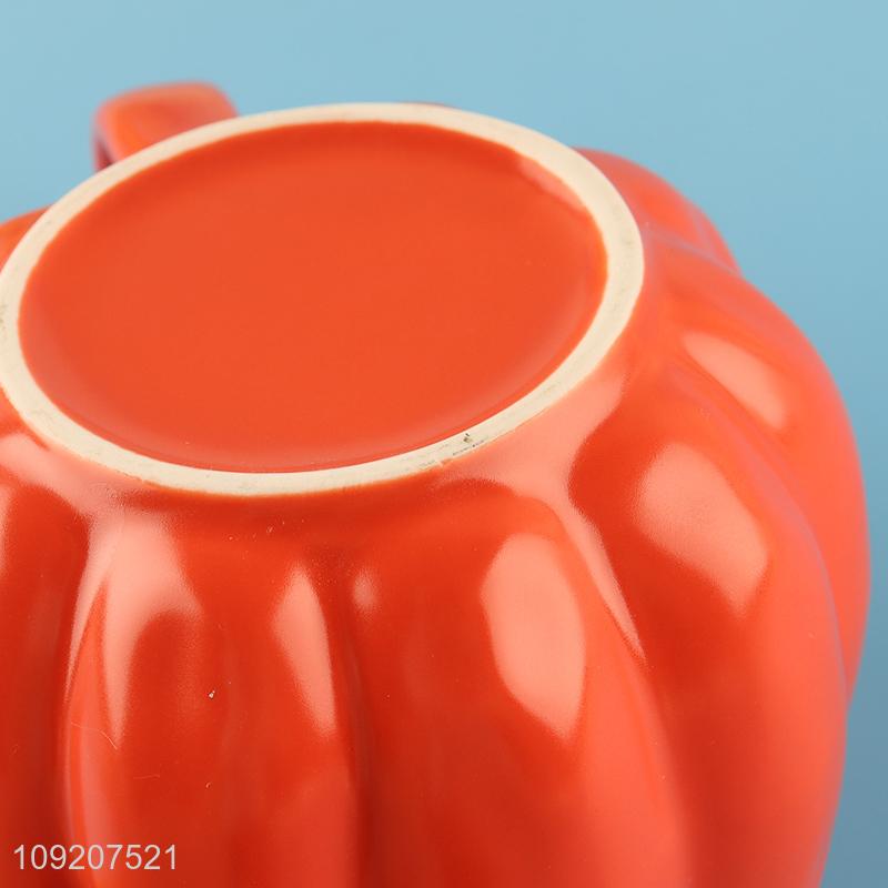Factory Supply Halloween Pumpkin Mug Ceramic Pumpkin Coffee Mug with Handle