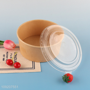 China Supplier Disposable Paper Bowl Kraft Paper Salad Bowl with Lid