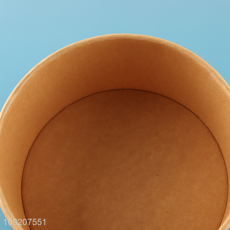 China Supplier Disposable Paper Bowl Kraft Paper Salad Bowl with Lid